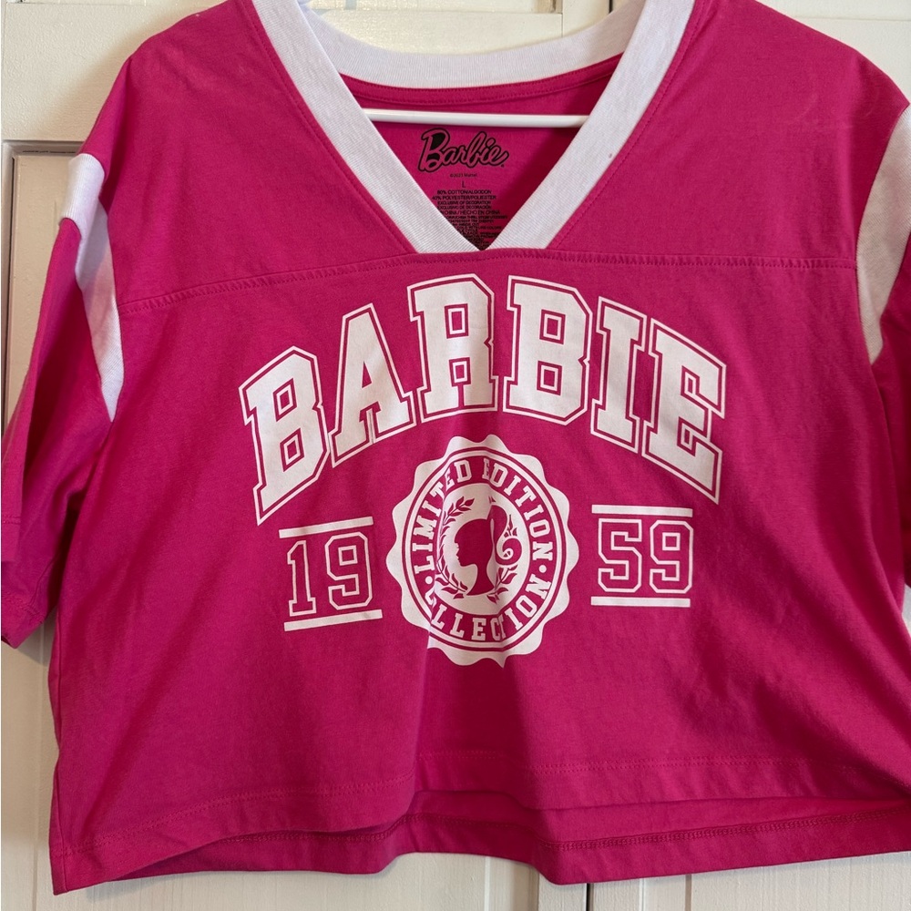 Barbie Pink and White Kids Tee